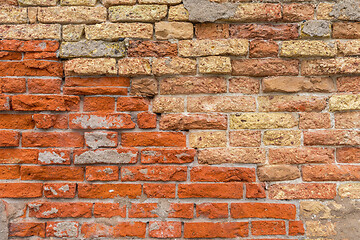 Image showing Crumbling Bricks Wall