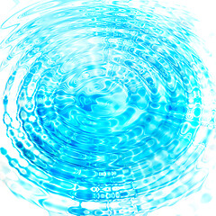 Image showing Abstract blue circular water ripples