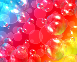 Image showing Background with bokeh and 3d air bubbles