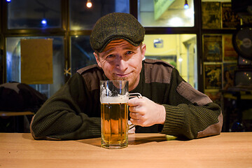 Image showing Guy with beer in the bar