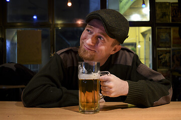 Image showing Guy with beer in the bar