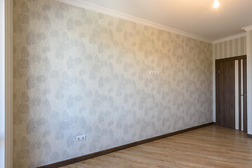 Image showing Wall and door in the interior of an empty bedroom