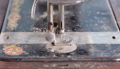 Image showing Antique, vintage sewing machine close-up