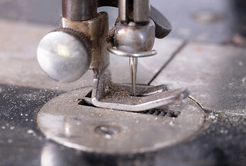 Image showing Antique, vintage sewing machine close-up