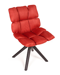 Image showing Modern chair made from suede and metal - Red