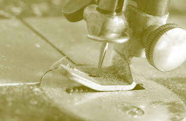 Image showing Antique, vintage sewing machine close-up