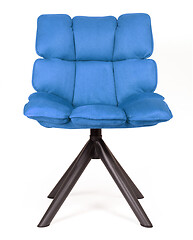 Image showing Modern chair made from suede and metal - Blue