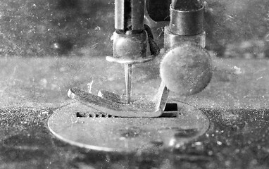 Image showing Antique, vintage sewing machine close-up