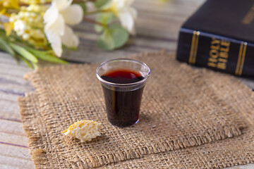 Image showing Taking communion and Lord Supper concept