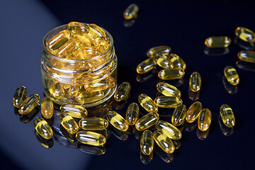 Image showing Omega Fish Oil Dietary Supplement In Jar