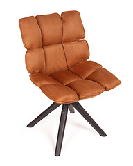 Image showing Modern chair made from suede and metal - Cognac