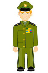 Image showing Military in form on white background is insulated