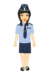 Image showing Beautiful girl in form of the police bodies drawing