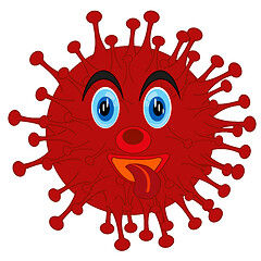 Image showing Cartoon coronavirus on white background is insulated