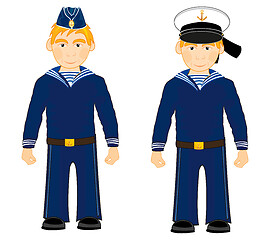 Image showing Vector illustration two sailors in year form