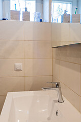 Image showing Bathroom interior with sink and faucet