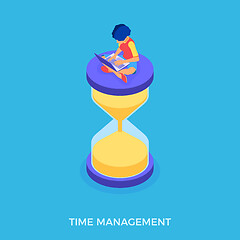 Image showing time management with girl and hourglass
