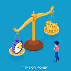 Image showing time or money man faced with choice