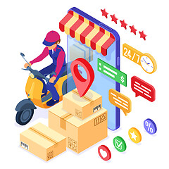 Image showing online order package delivery service