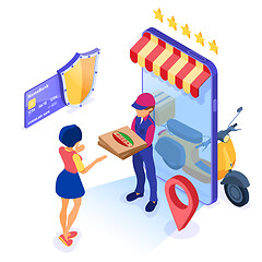 Image showing online food order package delivery service