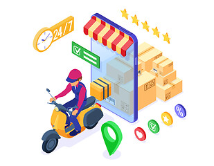 Image showing online order package delivery service