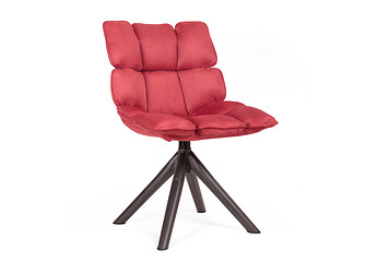 Image showing Modern chair made from suede and metal - Red