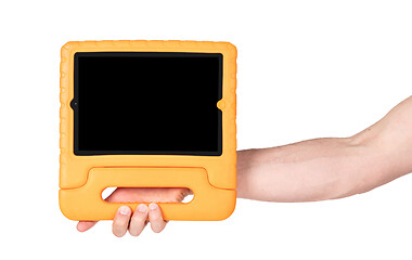 Image showing Tablet in a bright cover, designed for children