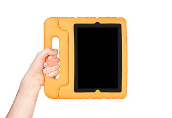 Image showing Tablet in a bright cover, designed for children