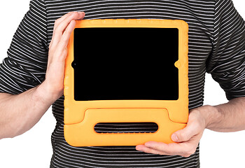 Image showing Tablet in a bright cover, designed for children