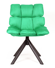 Image showing Modern chair made from suede and metal - Green