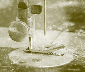 Image showing Antique, vintage sewing machine close-up