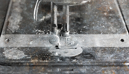 Image showing Antique, vintage sewing machine close-up