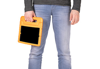 Image showing Tablet in a bright cover, designed for children