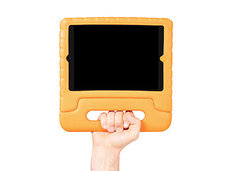 Image showing Tablet in a bright cover, designed for children