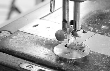 Image showing Antique, vintage sewing machine close-up