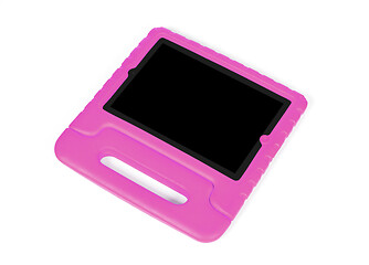 Image showing Tablet in a bright cover, designed for children