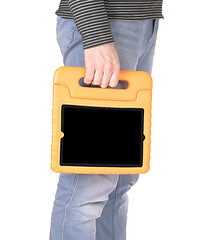 Image showing Tablet in a bright cover, designed for children