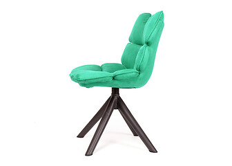 Image showing Modern chair made from suede and metal - Green