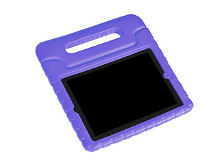 Image showing Tablet in a bright cover, designed for children