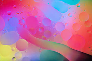 Image showing Rainbow abstract background picture made with oil, water and soap