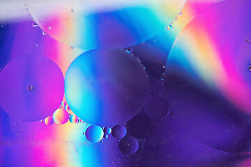 Image showing Rainbow abstract background picture made with oil, water and soap