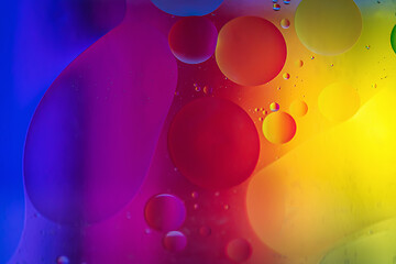 Image showing Rainbow abstract defocused background picture made with oil, water and soap
