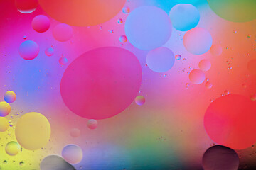 Image showing Rainbow abstract background picture made with oil, water and soap