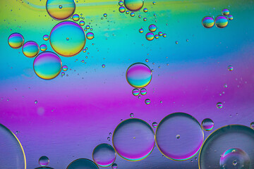 Image showing Multicolored abstract background picture made with oil, water and soap