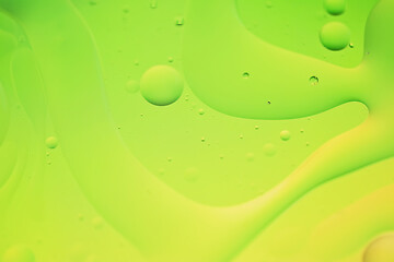 Image showing Green and yellow abstract background picture made with oil, water and soap