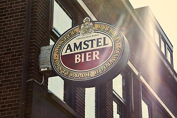 Image showing Amstel beer pub sign