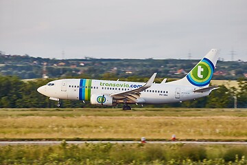 Image showing Plane landing at an airport