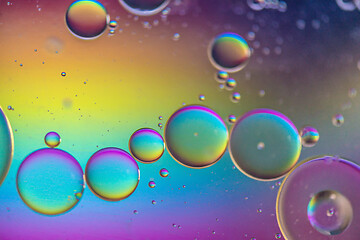 Image showing Multicolored abstract background picture made with oil, water and soap