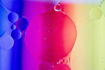 Image showing Rainbow abstract defocused background picture made with oil, water and soap