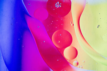 Image showing Rainbow abstract defocused background picture made with oil, water and soap